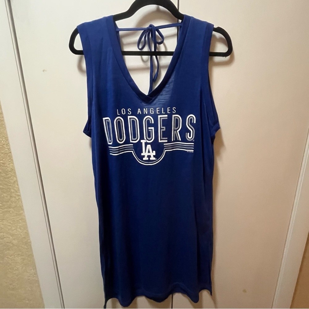G.I.L.I. Los Angeles Dodgers Navy Blue Midi Dress